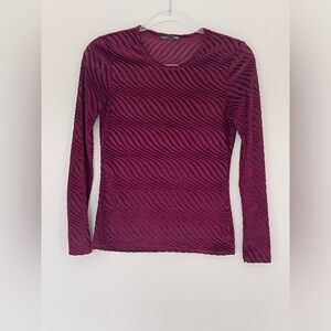 Zara Velvet Embellished Long Sleeve Shirt (sheer) Size Small